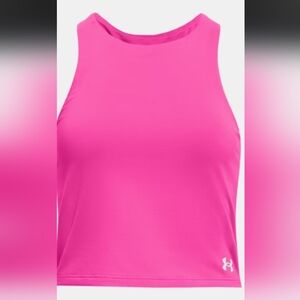Under Armour Girls Youth Size XL Motion Crop Tank In Pink With Built-in Bra